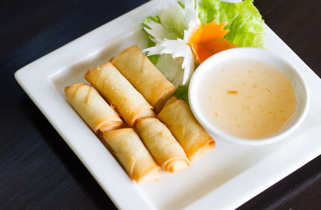 Fried Chinese Traditional Spring rolls food
