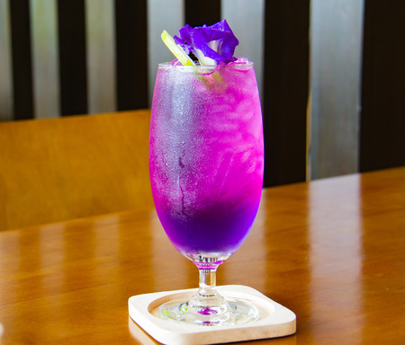 Butterfly pea with lemon juiceのeditorial素材