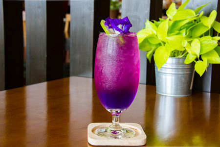 Butterfly pea with lemon juiceのeditorial素材