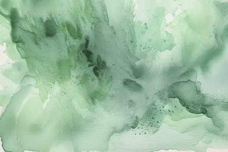 Abstract green watercolor background. Hand painted background. Texture paper.の素材