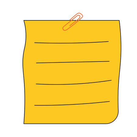Note paper with clip icon vector illustration graphic design vector illustration graphic designのイラスト素材