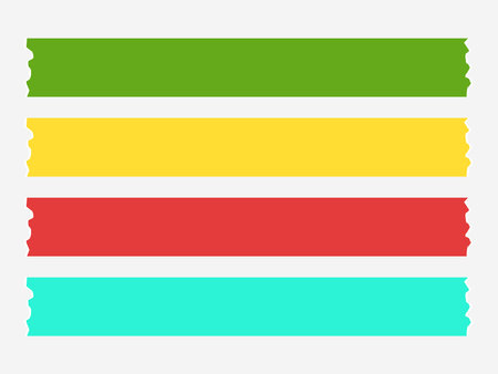 Set of three colored paper banners on gray background. Vector illustration.のイラスト素材
