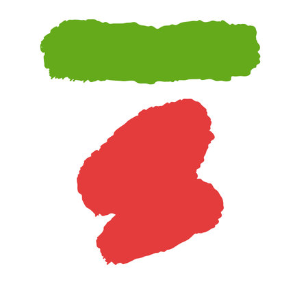 Green and red grunge brush strokes isolated on white background. Vector illustration.のイラスト素材