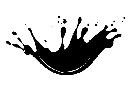 Black paint splashes isolated on a white background. Vector illustration.の写真素材
