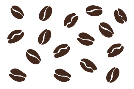 Coffee beans isolated on a white background. Vector illustration.のイラスト素材