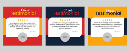 Customer review or testimonial social media post banner. Client or customer feedback social media postのイラスト素材
