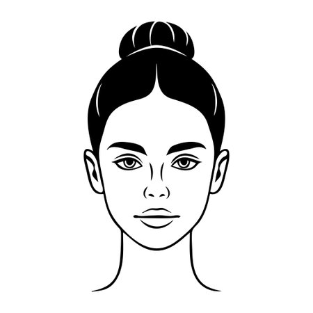 Beautiful woman face cartoon vector illustration graphic design vector illustration graphic designのイラスト素材