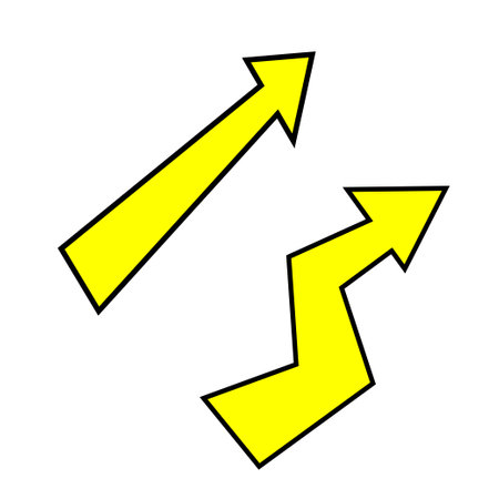 Highly quality original trendy vector illustration of two arrows pointing in different directionsのイラスト素材