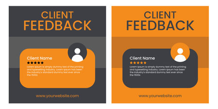 Customer Review or Testimonial Social Media Post Bannerのイラスト素材