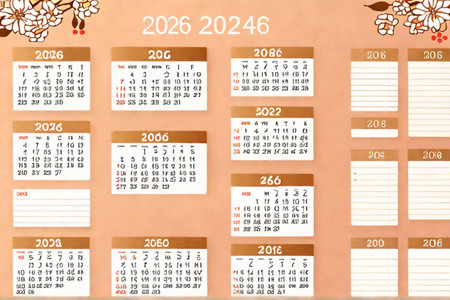 Calendar for 2023 year with cherry blossom background. 3d renderingの素材