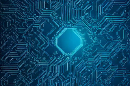 Circuit board background. Technology concept. 3d rendering toned imageの素材
