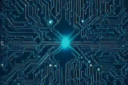 Circuit board background. 3d rendering, 3d illustration.の素材