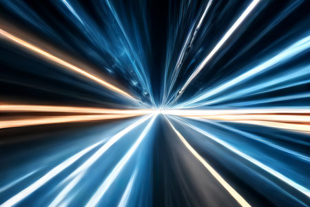 abstract speed motion on the road with high speed technology concept backgroundの素材