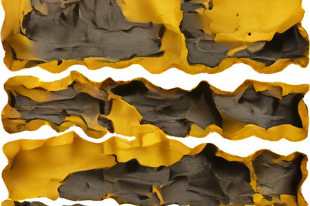 close up of  a piece of burnt paper on white background with clipping pathの素材