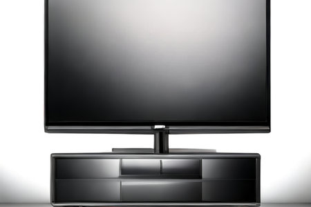 TV set isolated on a white background. 3d rendering. Computer digital drawing.の素材