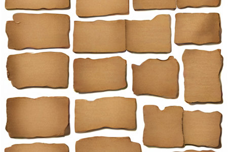 collection of various pieces of paper on white background. each one is shot separatelyの素材