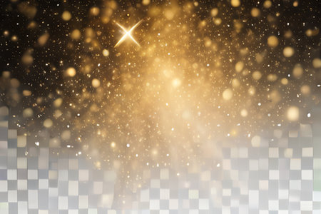 Snow and stars on a transparent background. Christmas and New Year.の素材