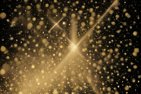 abstract golden bokeh background with stars and sparkles.の素材