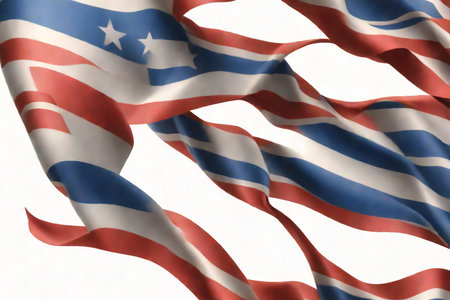 Waving flag of the United States of America. 3D illustration.の素材