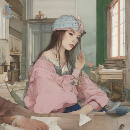 Portrait of a beautiful girl in the interior of the old houseの素材