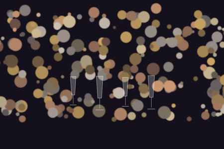 Glasses of champagne on bokeh background. Vector illustration.の素材