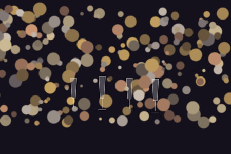 Glasses of champagne on a black background. Vector illustration for your designの素材