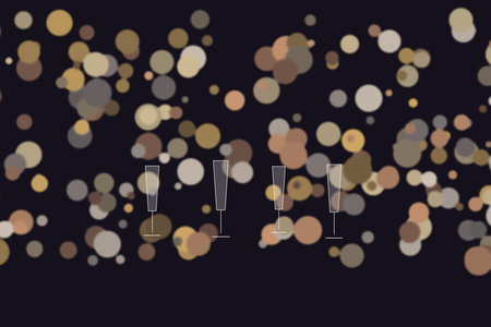 Glasses of champagne on bokeh background. Vector illustration.の素材