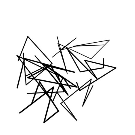 Geometric abstract element with random, chaotic lines. Random, chaotic lines.の素材