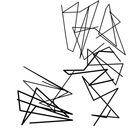 Irregular, random lines geometric element. Random, chaotic lines illustrationの素材