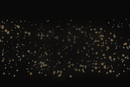 Bokeh light on black background. 3D rendering illustration.の素材