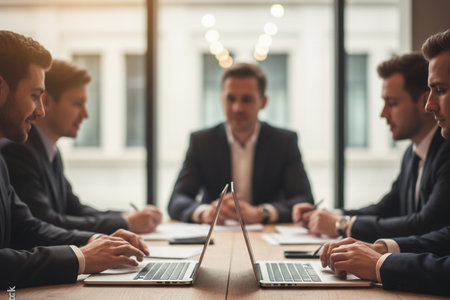 Group of business people working together in the office. Business concept.の素材