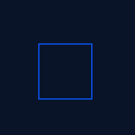 Square frame. Minimalist linear vector design. Blue gradient on dark backgroundのイラスト素材