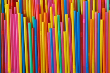 Colorful of drinking straws の写真素材