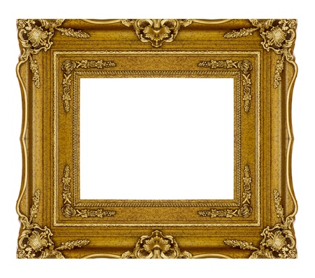 gold frame on the white backgroundの写真素材