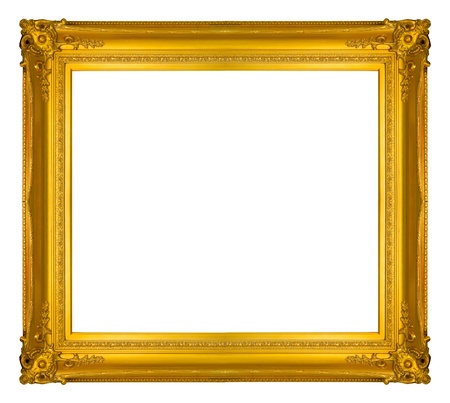 gold frame on the white backgroundの写真素材