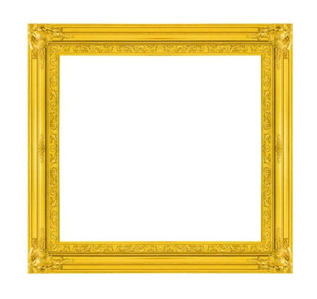 gold frame on the white backgroundの写真素材