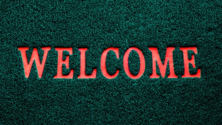 A new welcome doormatの写真素材