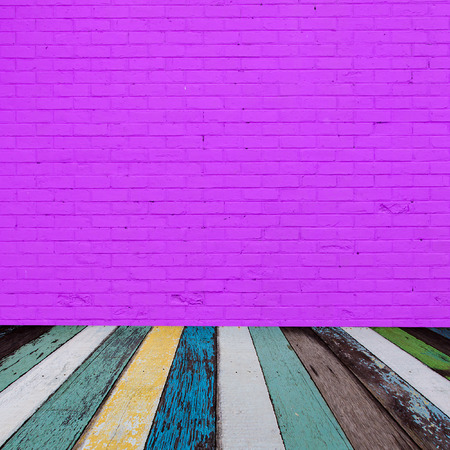 room interior with purple  brick wall  backgroundの写真素材