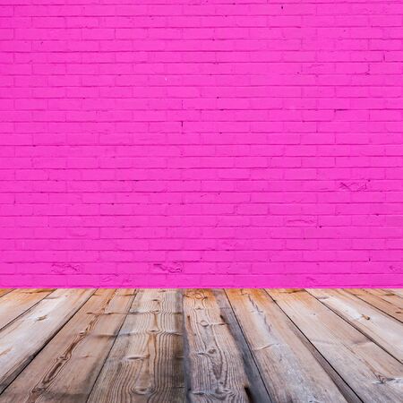 room interior with pink wallpaper backgroundの写真素材