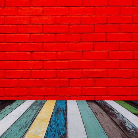 room interior with red  brick wall  backgroundの写真素材