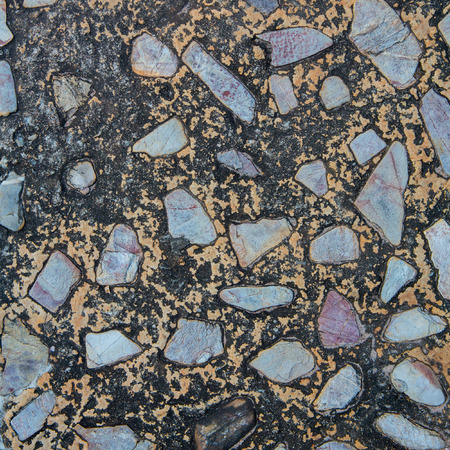pattern of decorative slate stone wall surfaceの写真素材