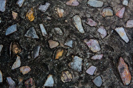 pattern of decorative slate stone wall surfaceの写真素材