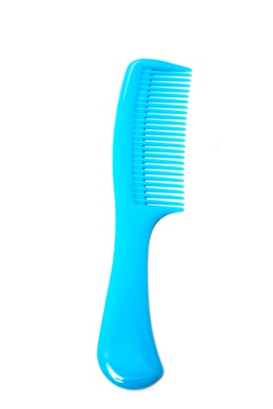 Blue comb isolated on white backgroundの写真素材