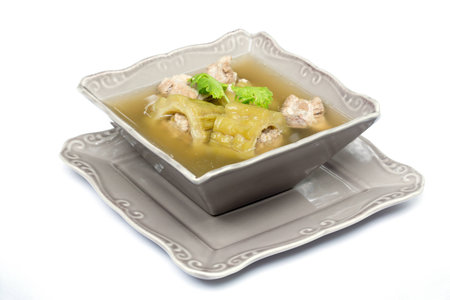 soup with bitter melon with  porkの写真素材