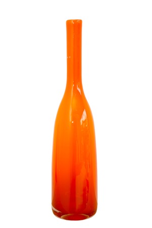 Orange bottle isolated white backgroundの写真素材