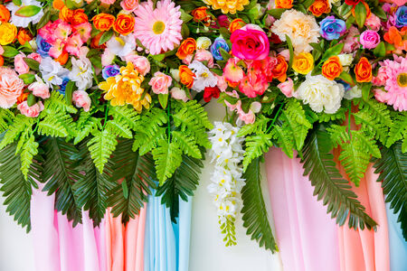 Colorful plastic flower backgroundの写真素材