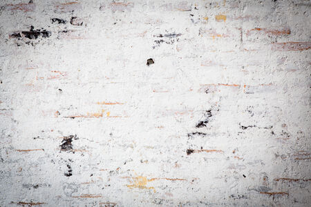 White grunge brick wall backgroundの写真素材