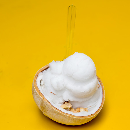 ice cream  in coconutの写真素材