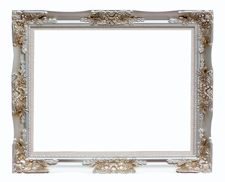 Vintage picture frame isolated on white backgroundの写真素材
