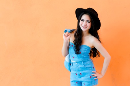 Beautiful asian girl in parkの写真素材